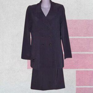 Sumptuous Vintage Gray Houglass Three Piece Striped.